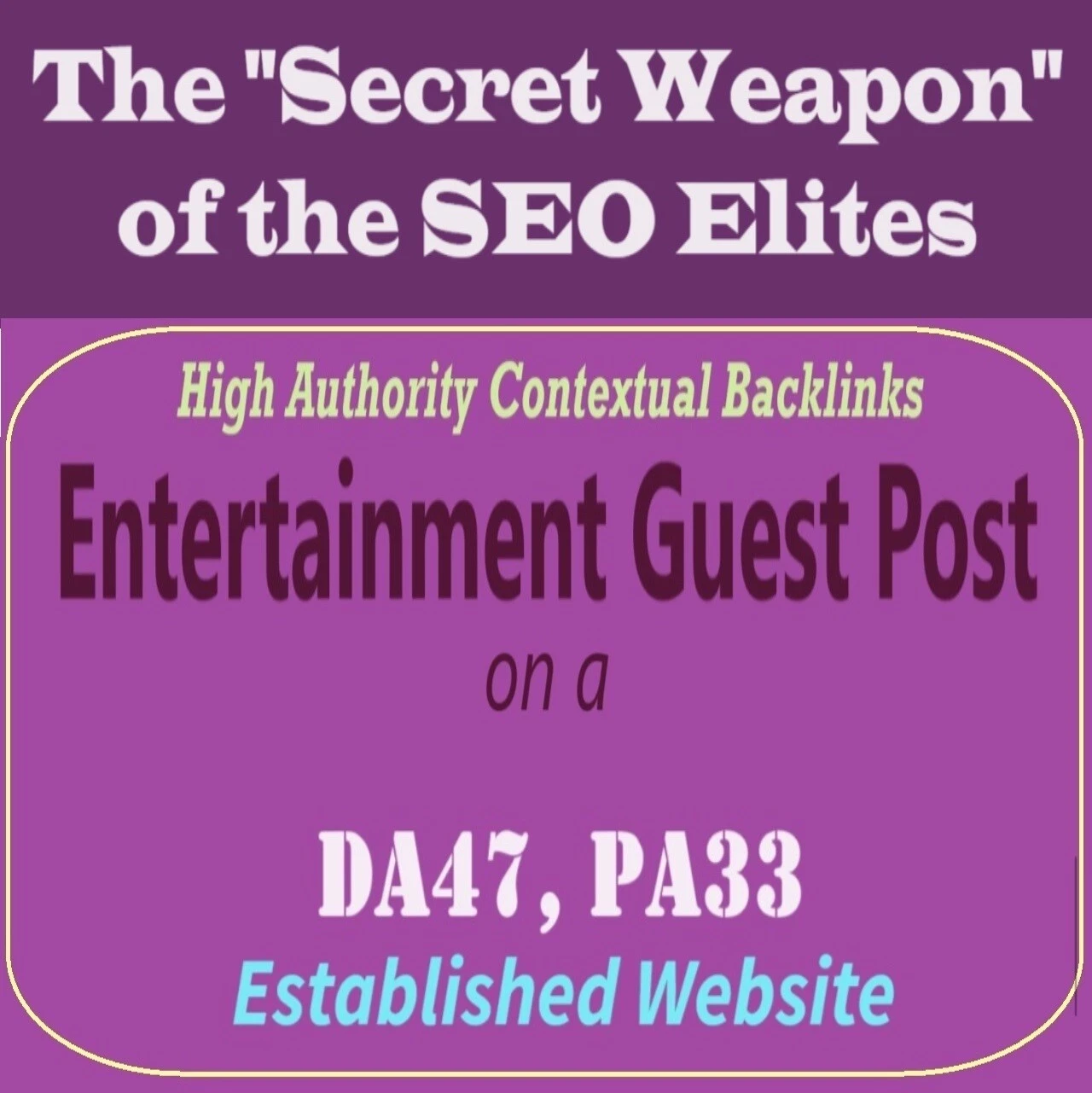 Premium SEO Guest Post on my DA40+ Entertainment Blog with Dofollow backlink